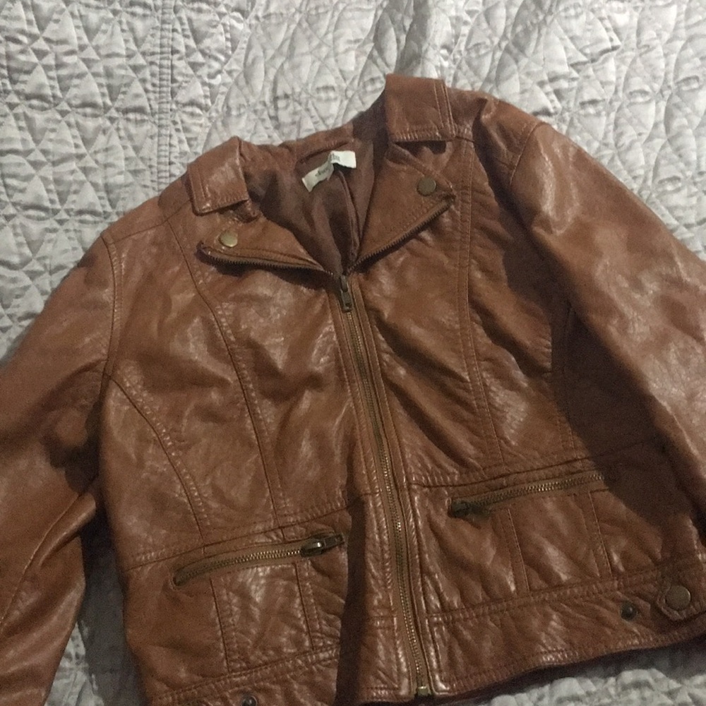 Brown leather jacket